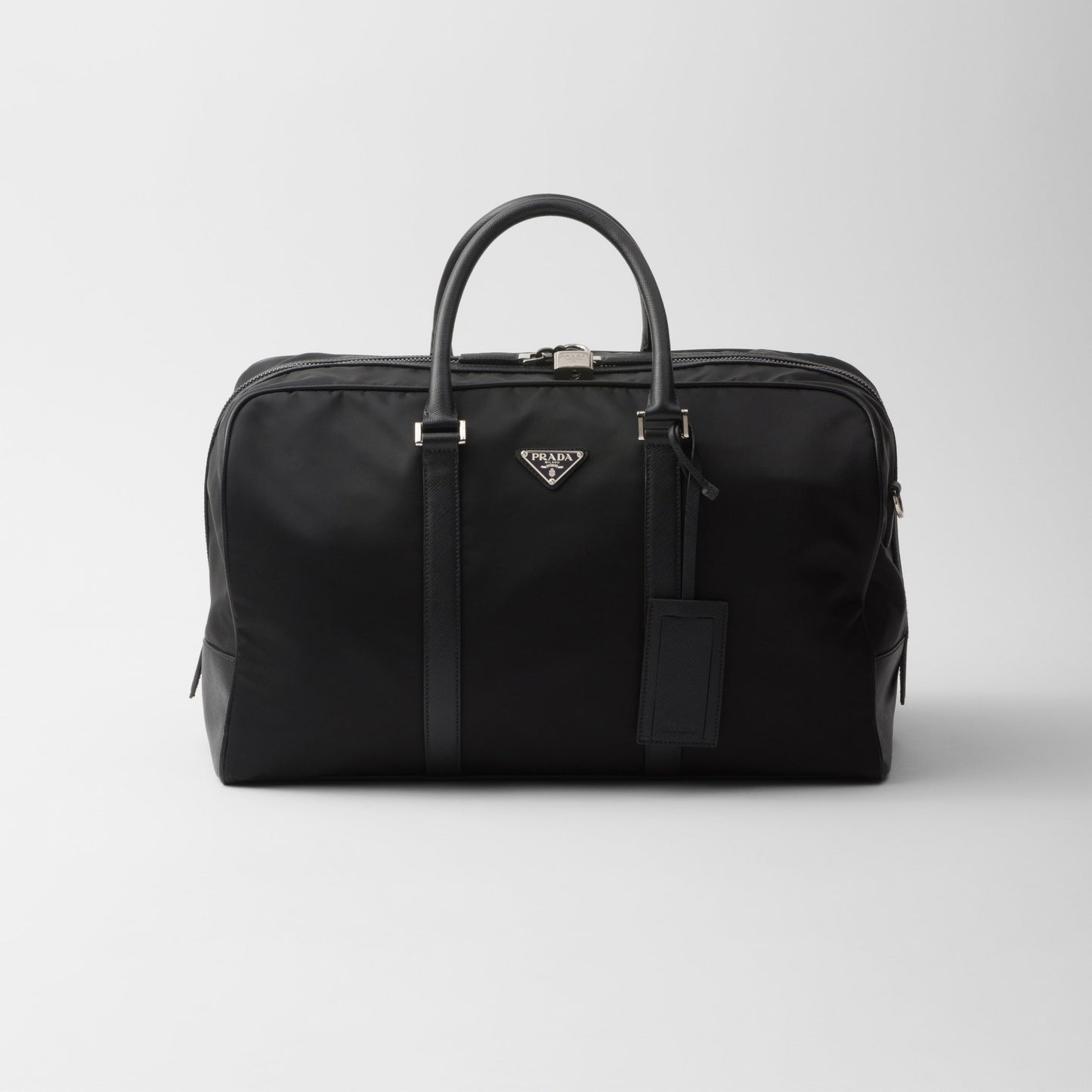 RE-NYLON AND SAFFIANO LEATHER DUFFEL BAG