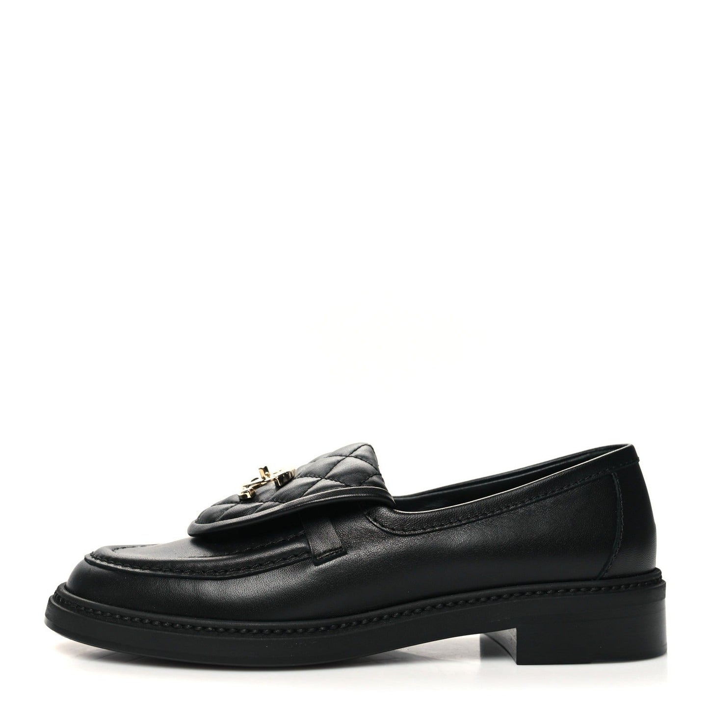 LAMBSKIN QUILTED CC TURNLOCK LOAFERS