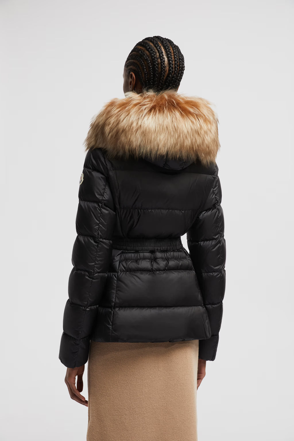 BOED HOODED SHEARLING SHORT DOWN JACKET