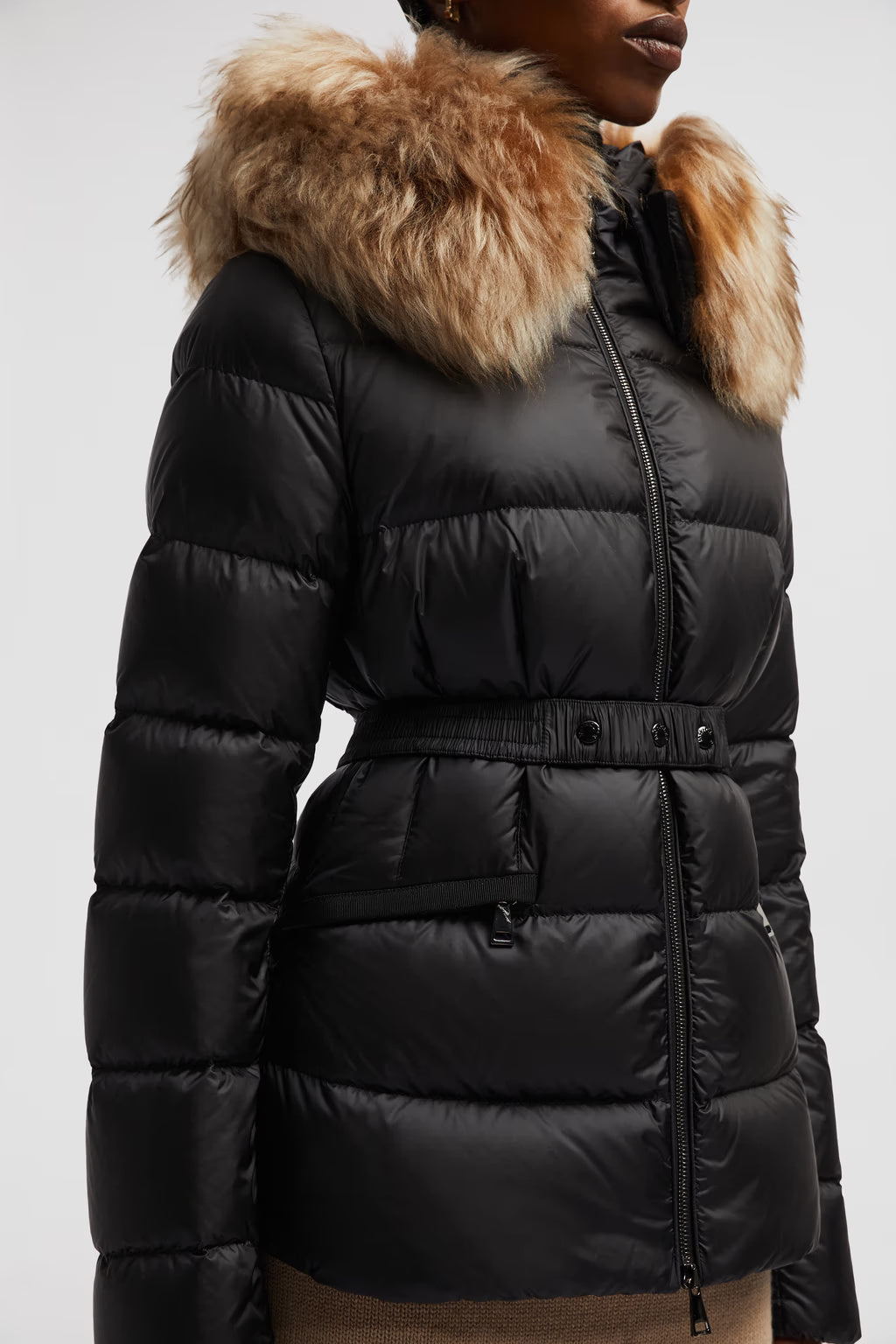 BOED HOODED SHEARLING SHORT DOWN JACKET