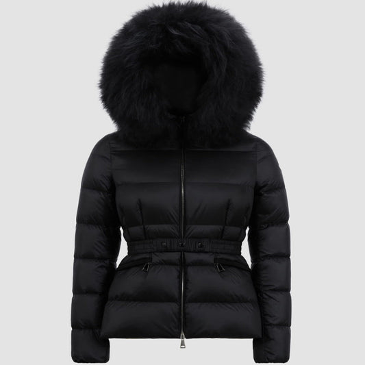 BOED HOODED SHEARLING SHORT DOWN JACKET