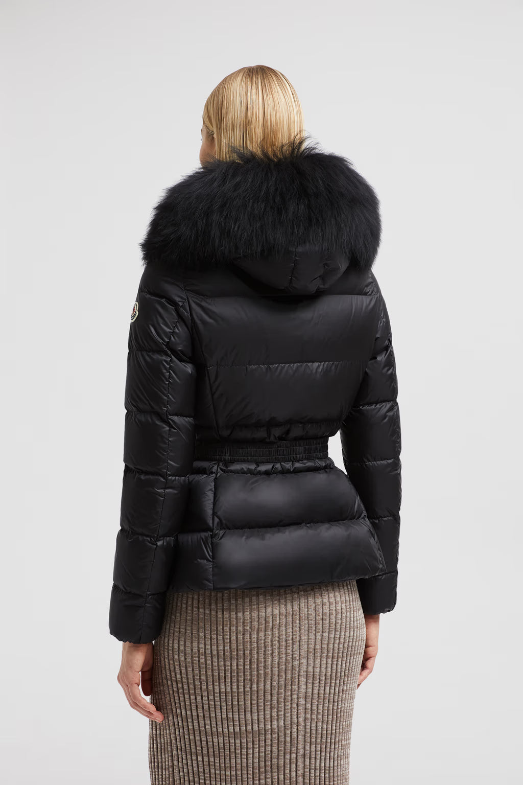 BOED HOODED SHEARLING SHORT DOWN JACKET