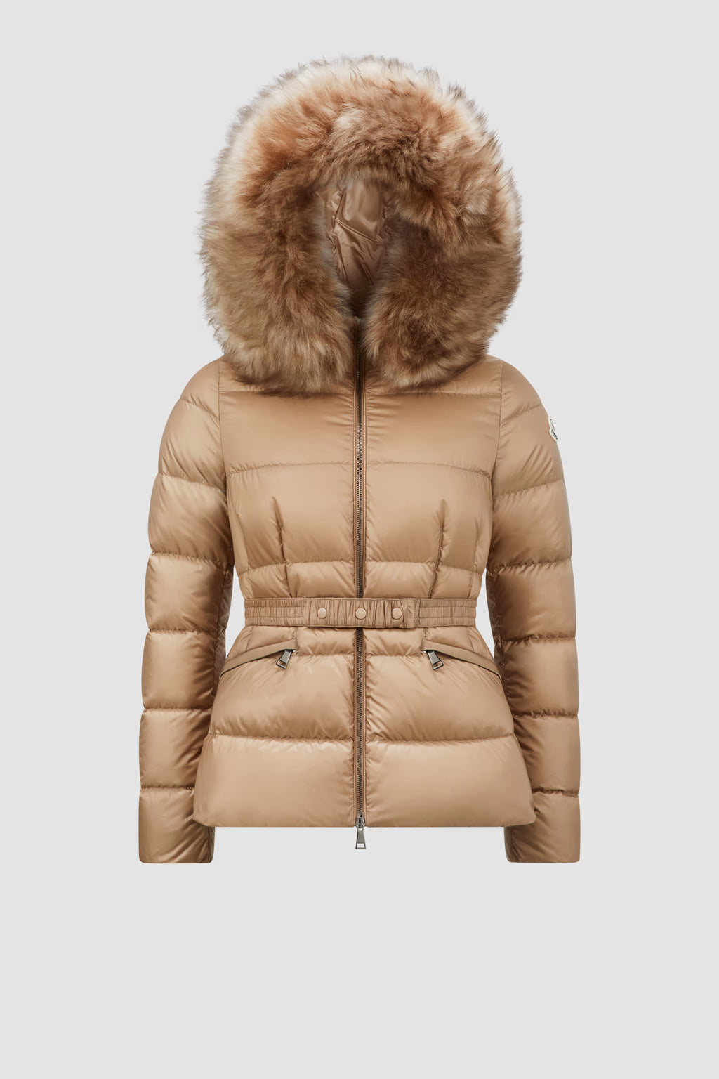 BOED HOODED SHEARLING SHORT DOWN JACKET