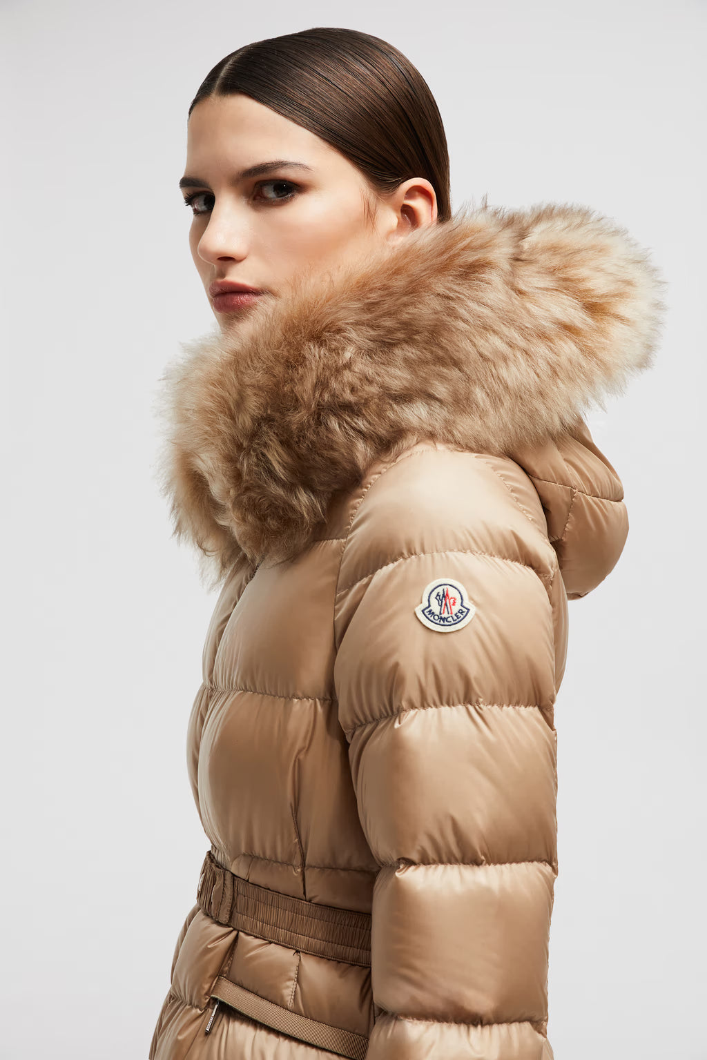 BOED HOODED SHEARLING SHORT DOWN JACKET