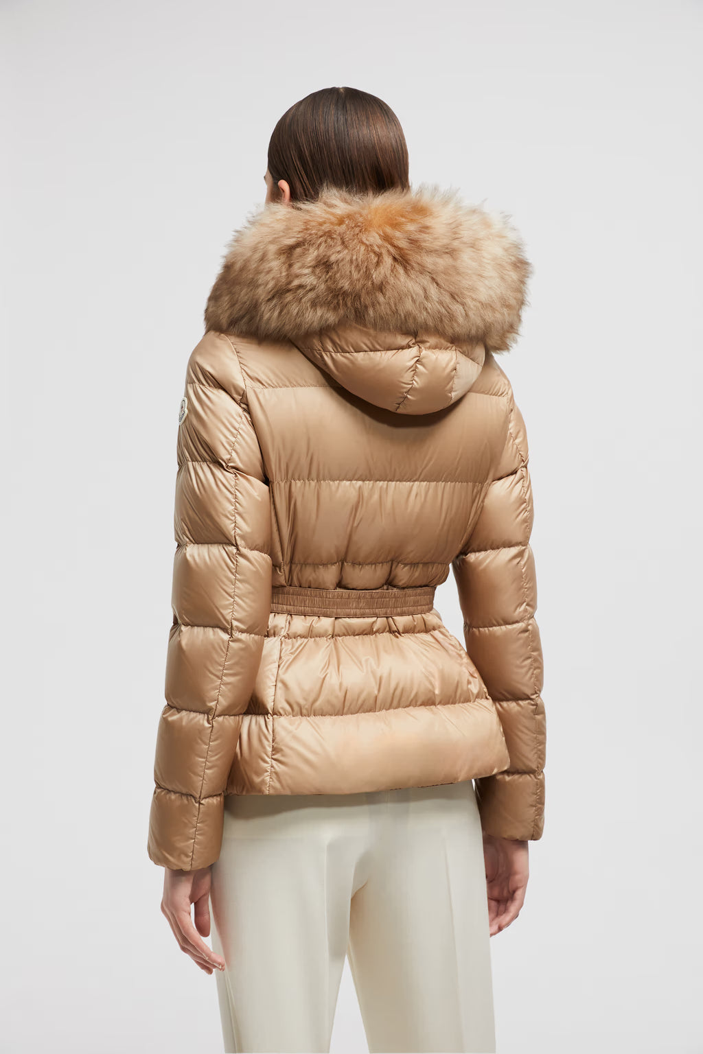 BOED HOODED SHEARLING SHORT DOWN JACKET