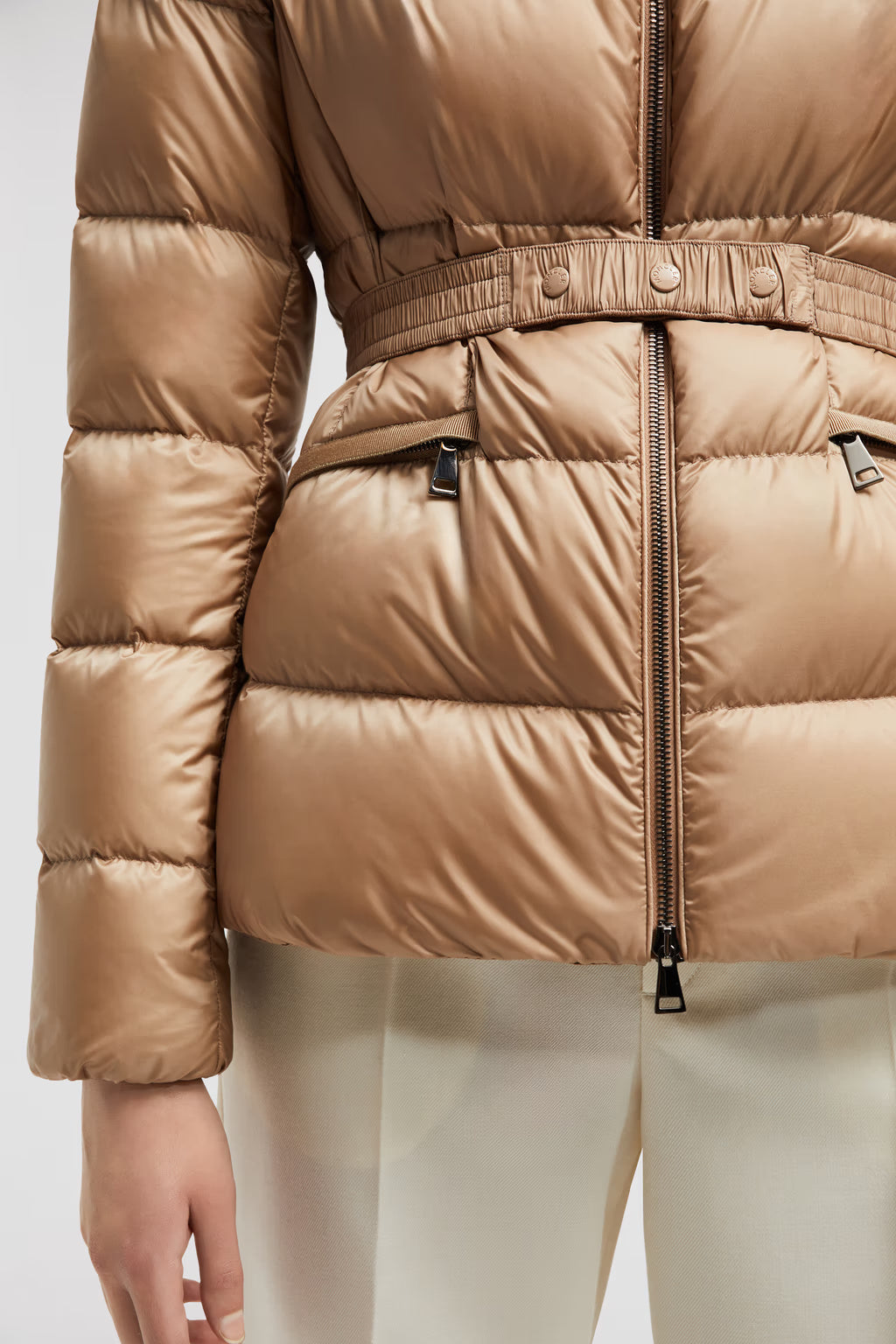 BOED HOODED SHEARLING SHORT DOWN JACKET