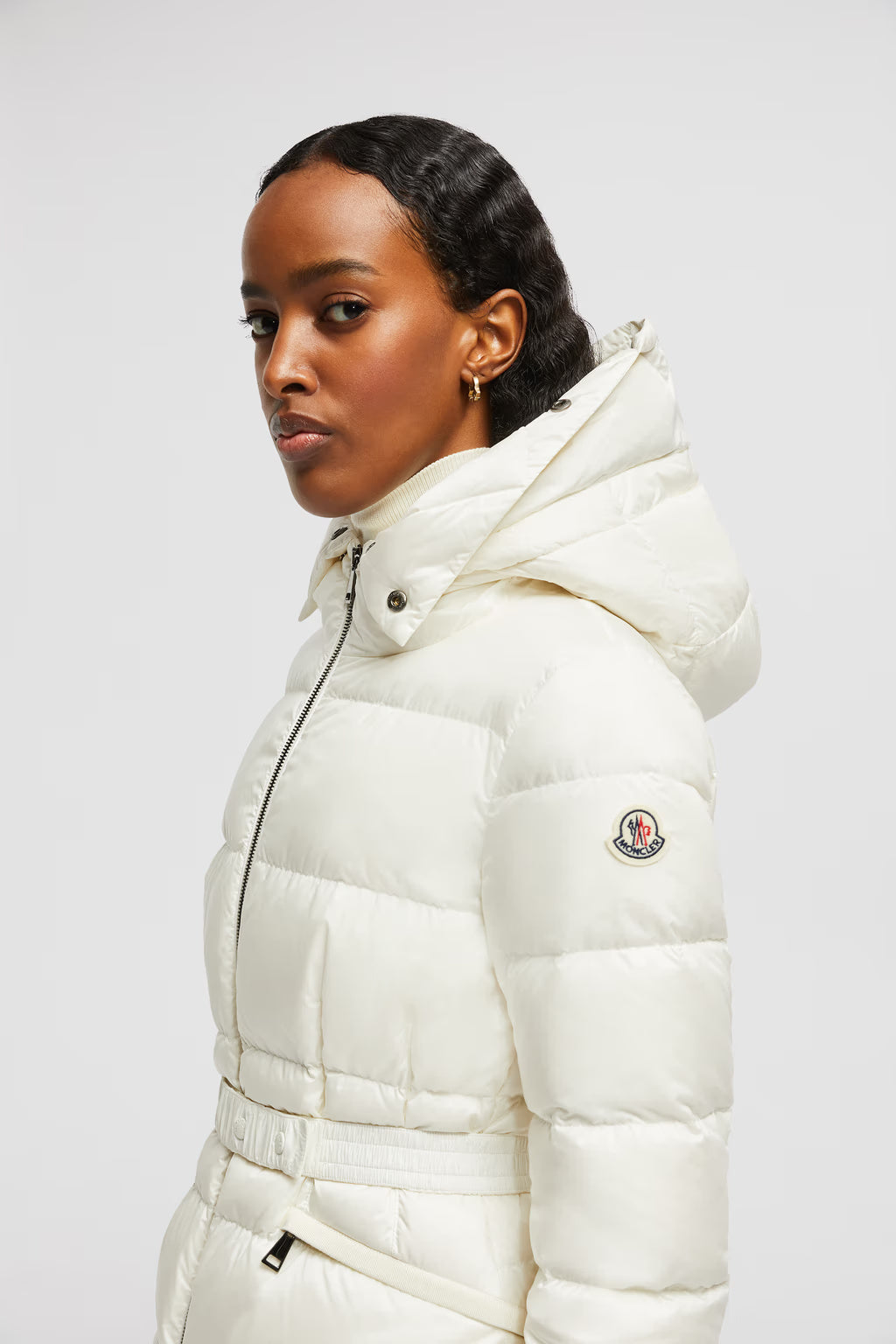 BOED HOODED SHEARLING SHORT DOWN JACKET