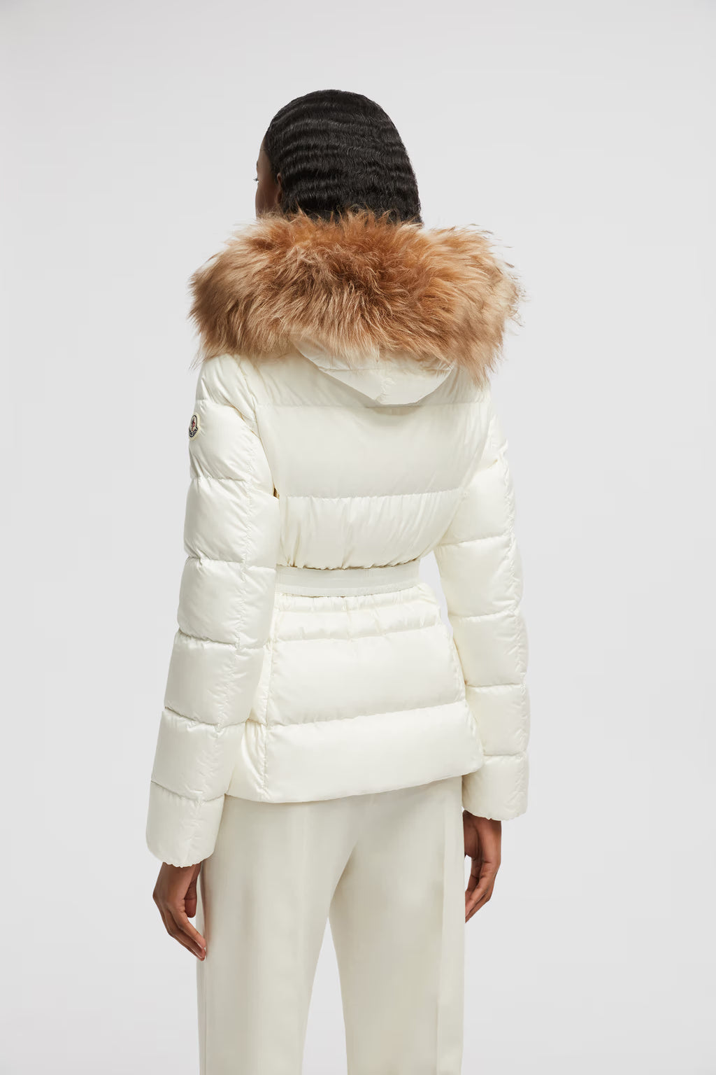 BOED HOODED SHEARLING SHORT DOWN JACKET